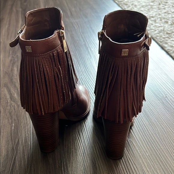 Brown Fringe Ankle Booties - Picture 4 of 5
